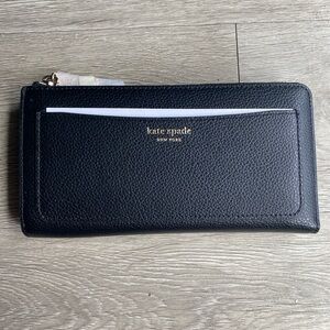 NWT Kate Spade ‘Continental’ Black Textured Wallet